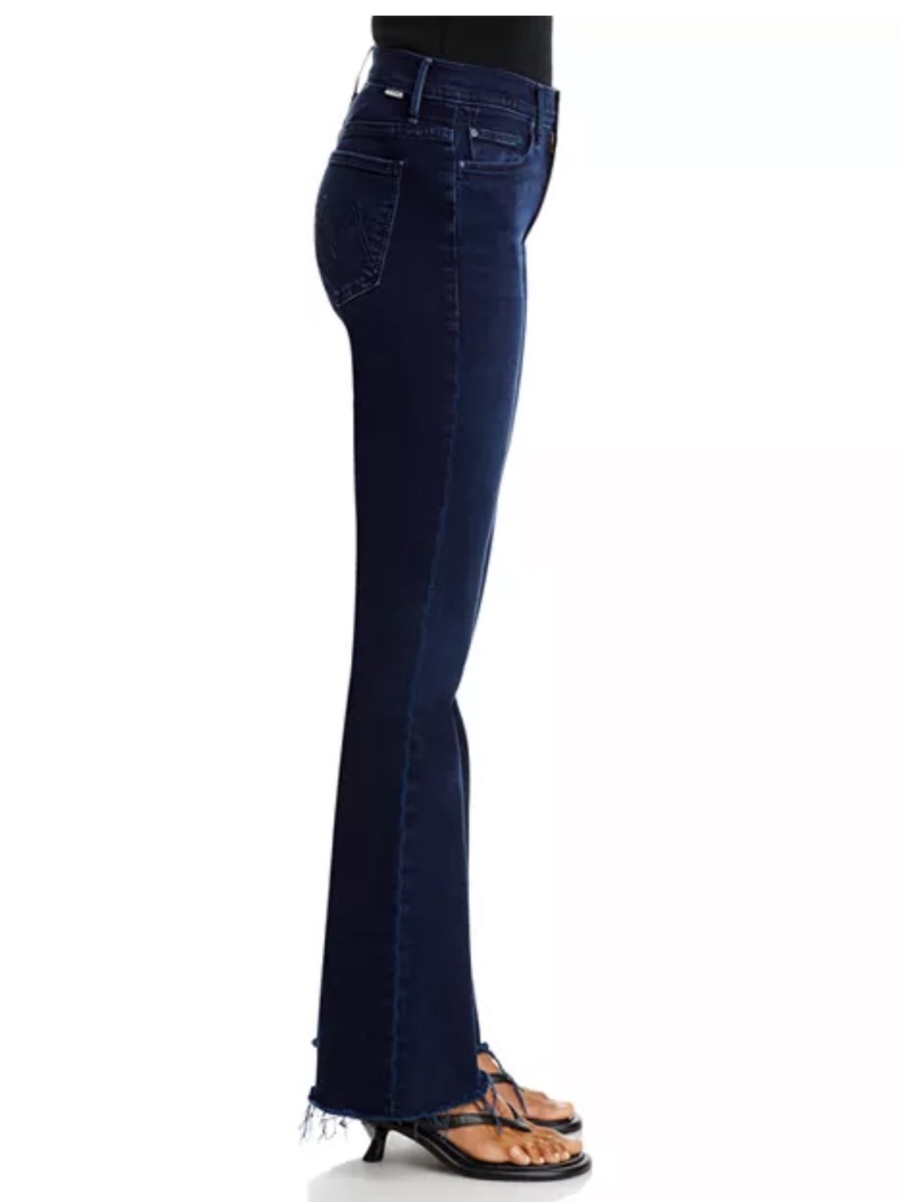 MOTHER The Weekender Mid Rise Flared dark Jeans Chip On My Shoulder 14 - Picture 4 of 9
